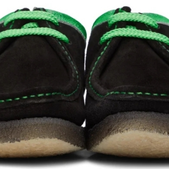 Padmore & Barnes Black & Neon Green Suède Derby Shoes NIB Sz 12 main image 4
